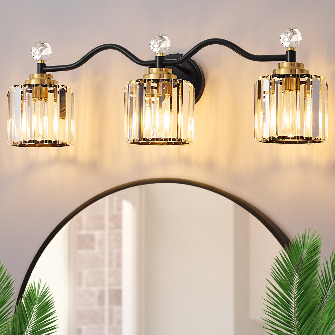 Emilion Dimmable Bathroom Vanity Light With Crystal Shade
